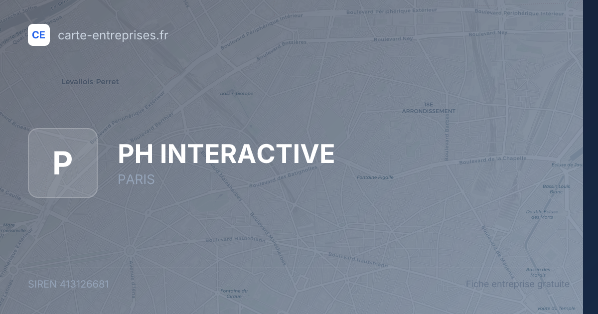 PH INTERACTIVE — 413126681 — fiche entreprise