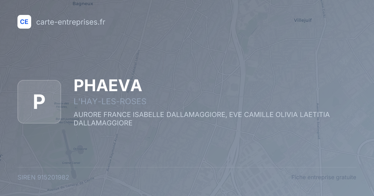 PHAEVA — 915201982 — fiche entreprise