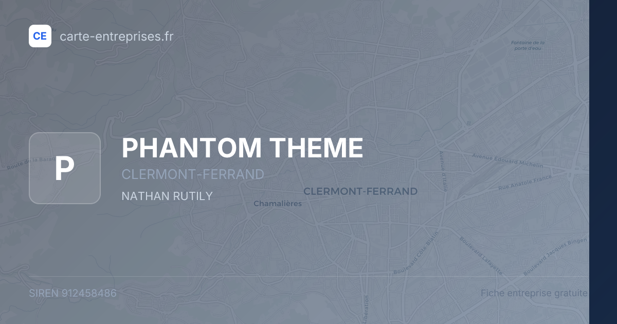 PHANTOM THEME — 912458486 — fiche entreprise