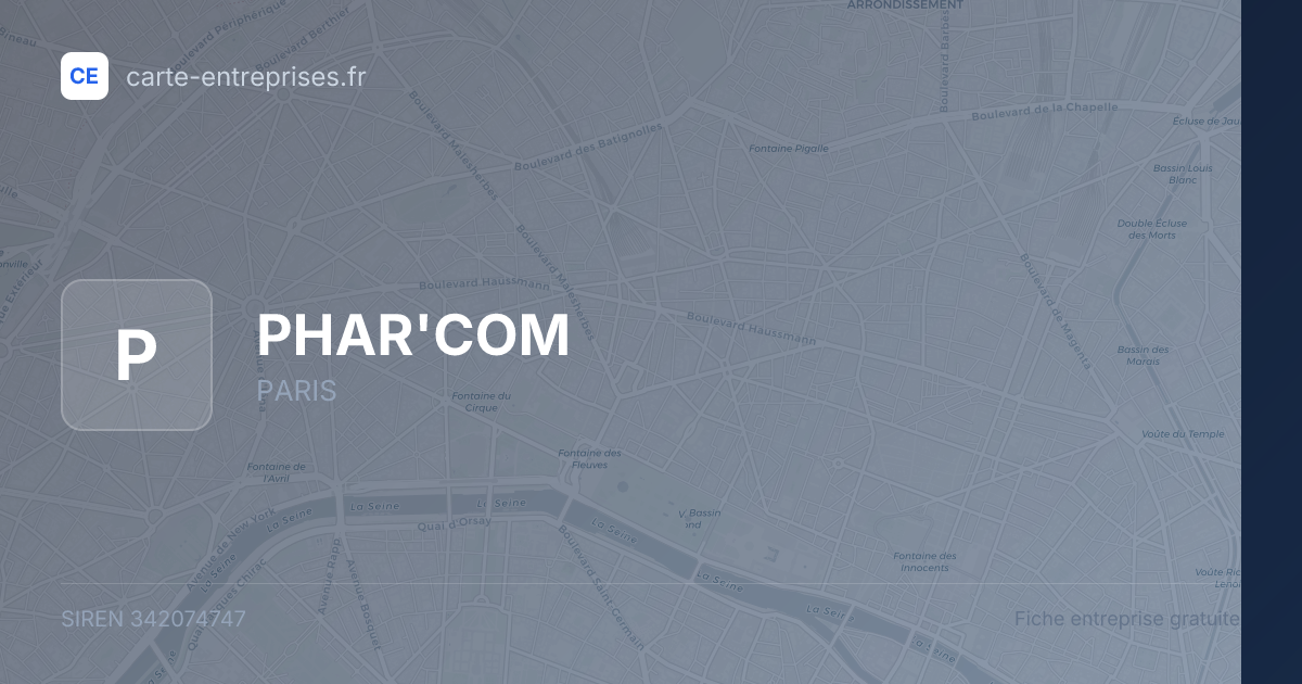 PHAR'COM — 342074747 — fiche entreprise