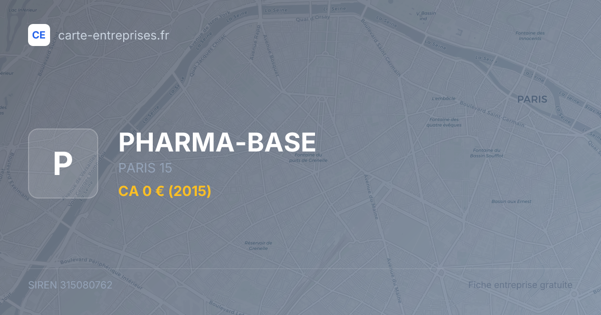 PHARMA-BASE — 315080762 — fiche entreprise