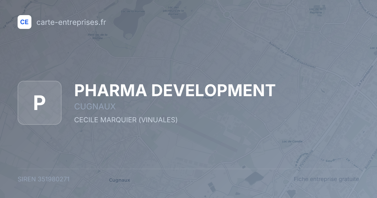 PHARMA DEVELOPMENT — 351980271 — fiche entreprise