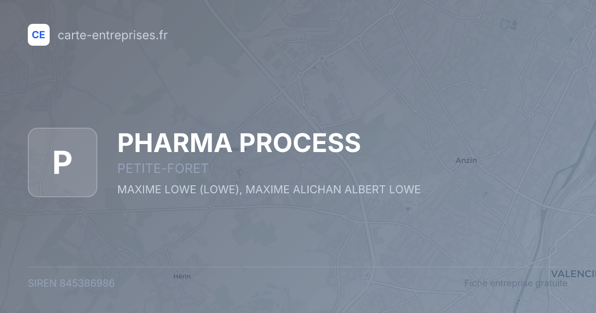 PHARMA PROCESS — 845386986 — fiche entreprise