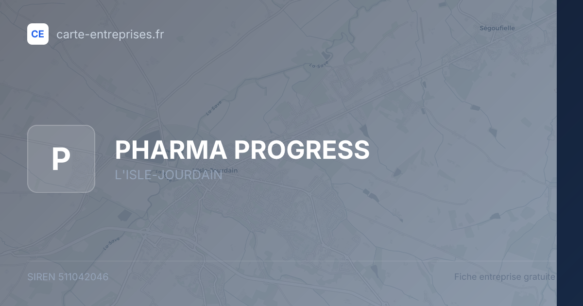PHARMA PROGRESS — 511042046 — fiche entreprise