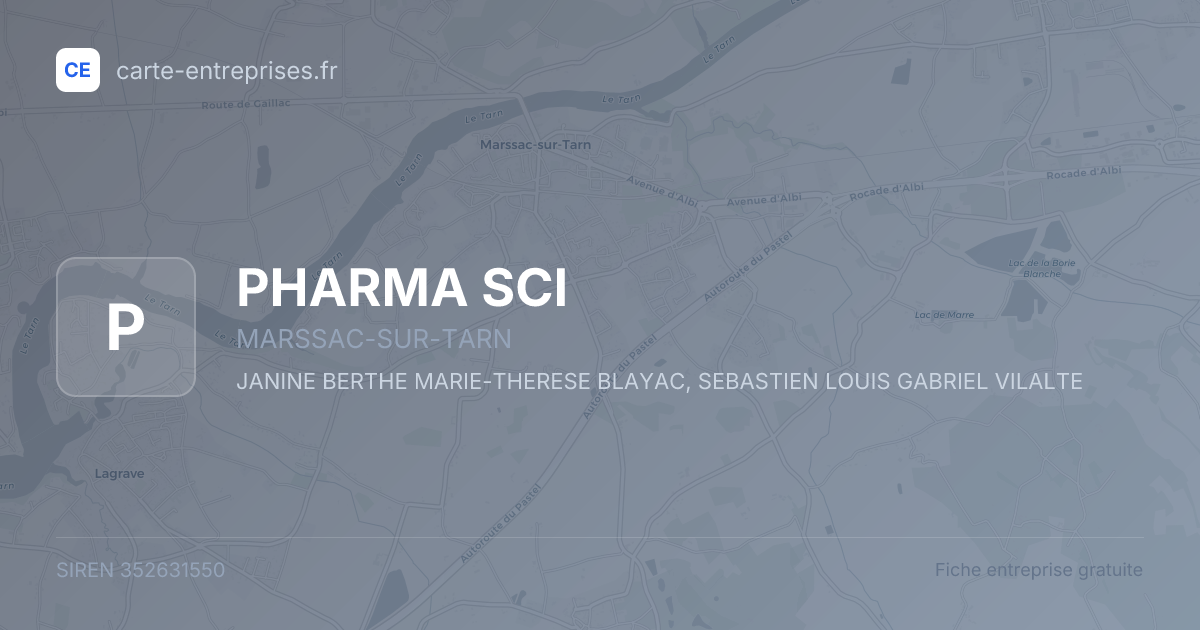 PHARMA SCI — 352631550 — fiche entreprise