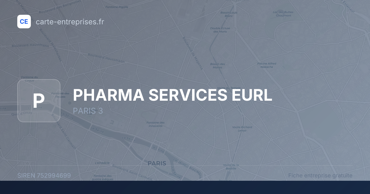 PHARMA SERVICES EURL — 752994699 — fiche entreprise