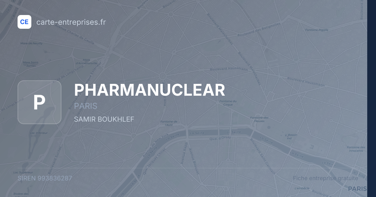 PHARMANUCLEAR — 993836287 — fiche entreprise