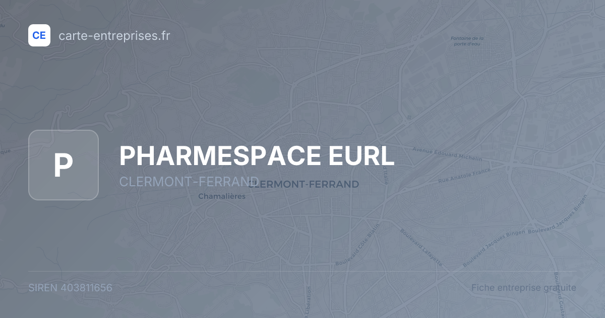 PHARMESPACE EURL — 403811656 — fiche entreprise