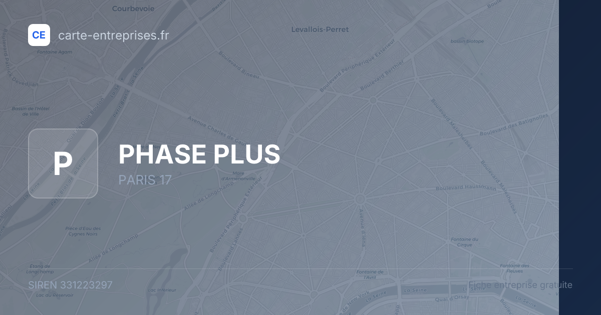 PHASE PLUS — 331223297 — fiche entreprise