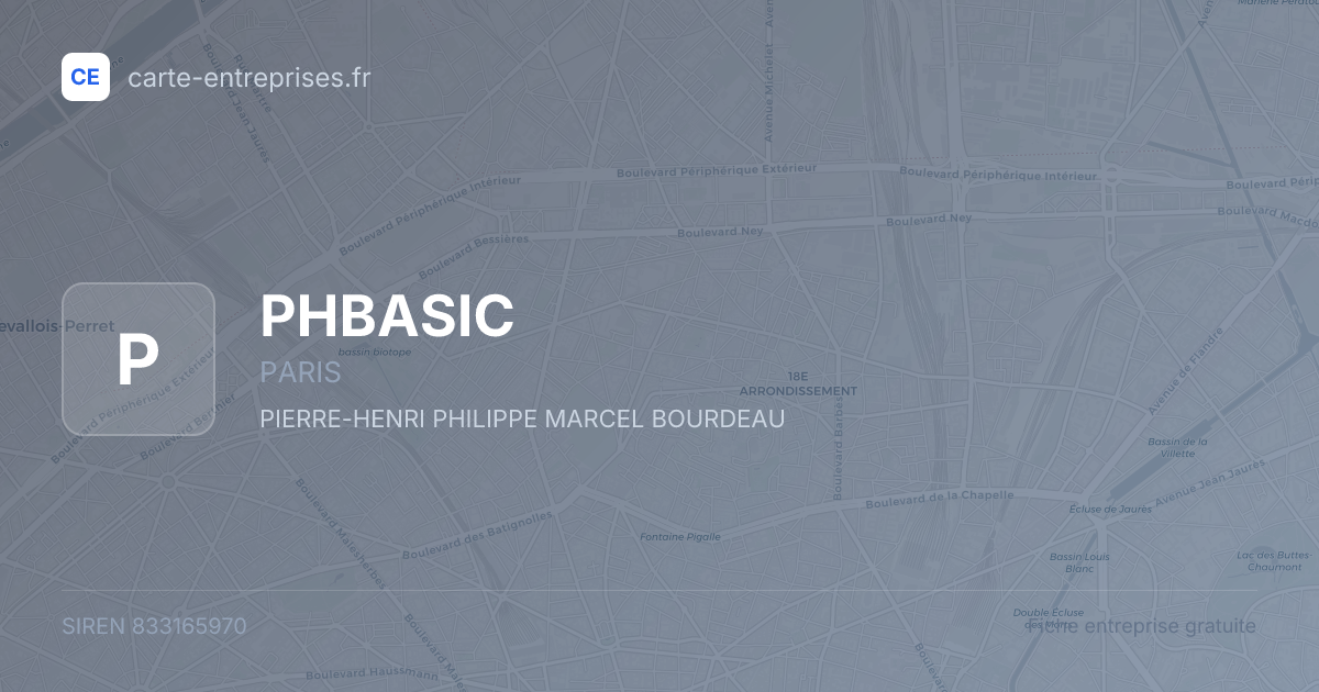 PHBASIC — 833165970 — fiche entreprise