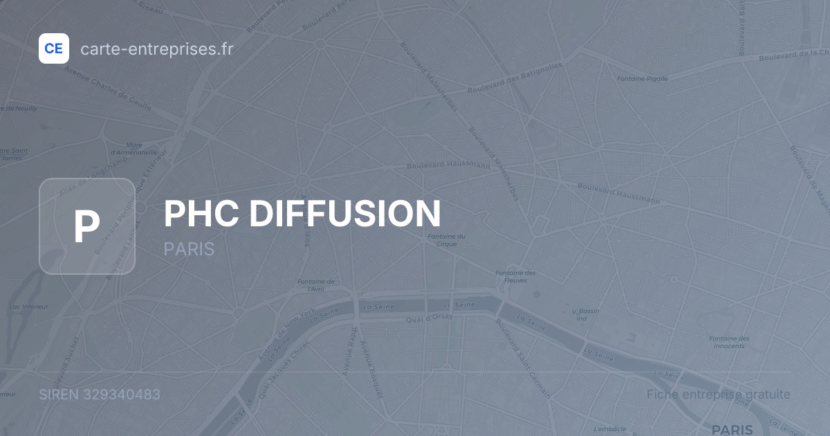 PHC DIFFUSION — 329340483 — fiche entreprise