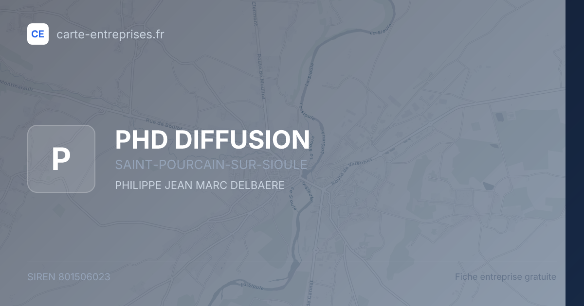 PHD DIFFUSION — 801506023 — fiche entreprise