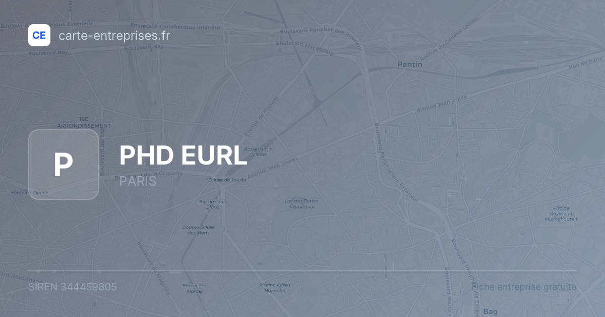 PHD EURL — 344459805 — fiche entreprise