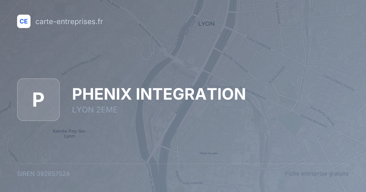 PHENIX INTEGRATION — 392657524 — fiche entreprise