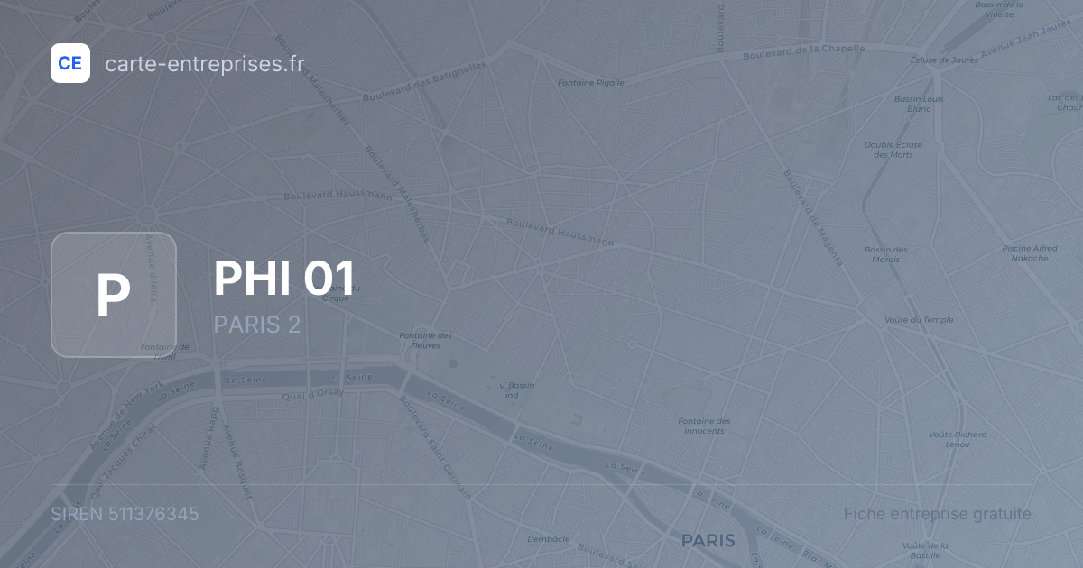PHI 01 — 511376345 — fiche entreprise