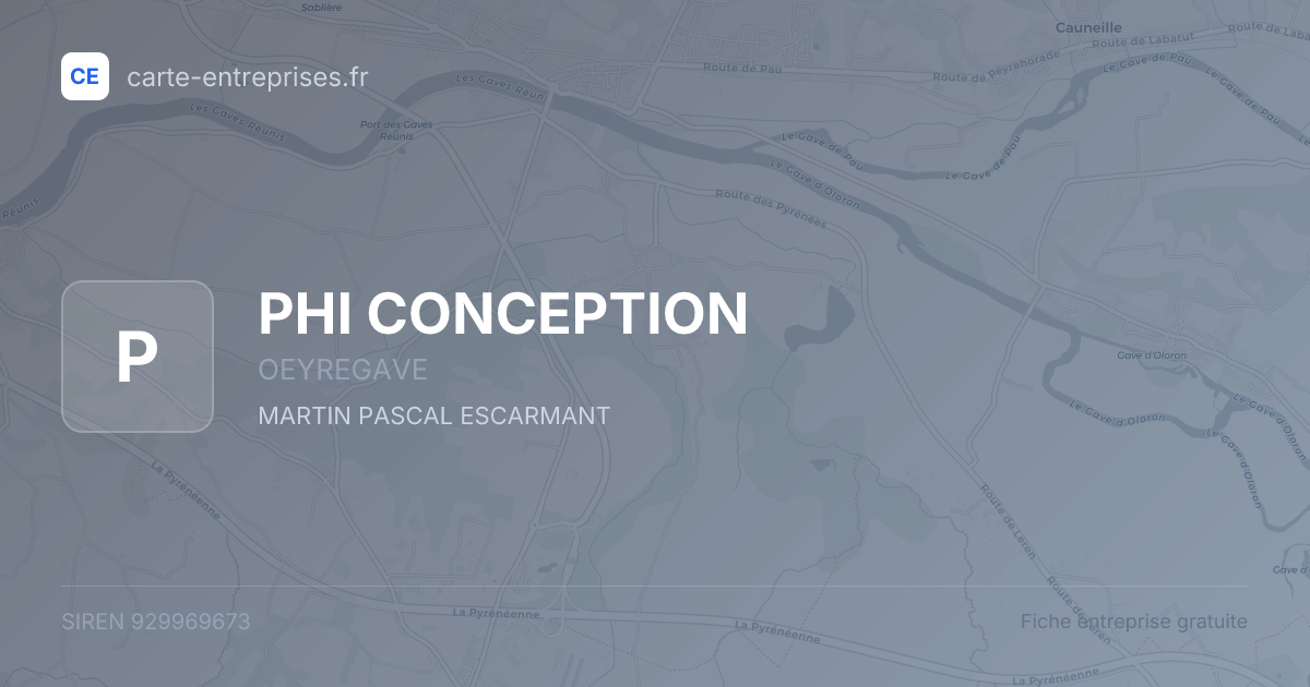 PHI CONCEPTION — 929969673 — fiche entreprise