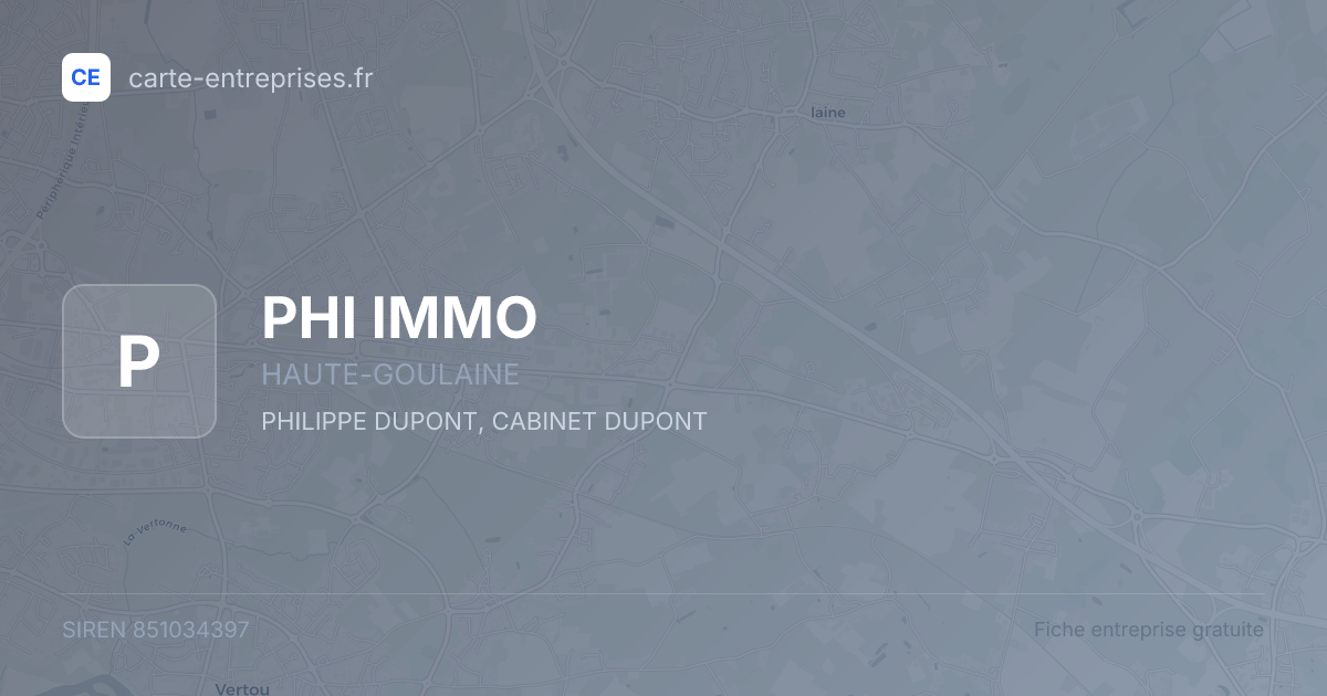 PHI IMMO — 851034397 — fiche entreprise