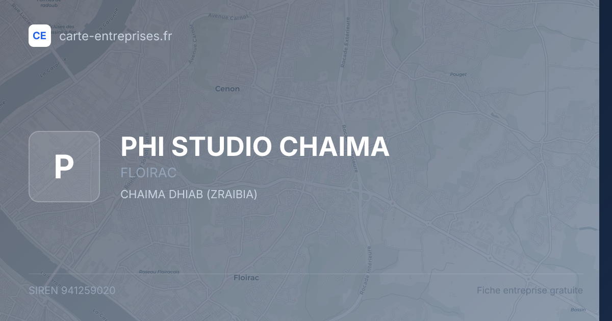 PHI STUDIO CHAIMA — 941259020 — fiche entreprise