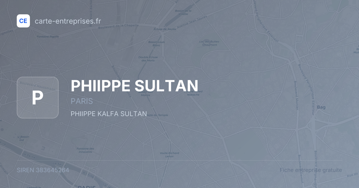 PHIIPPE SULTAN — 383645264 — fiche entreprise