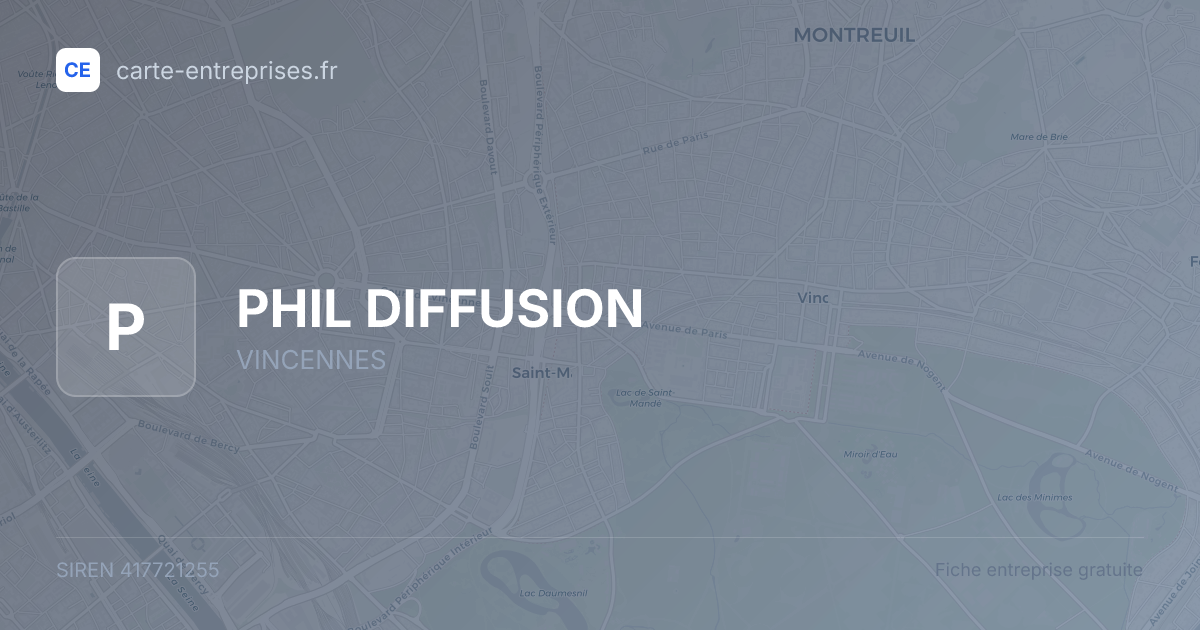 PHIL DIFFUSION — 417721255 — fiche entreprise