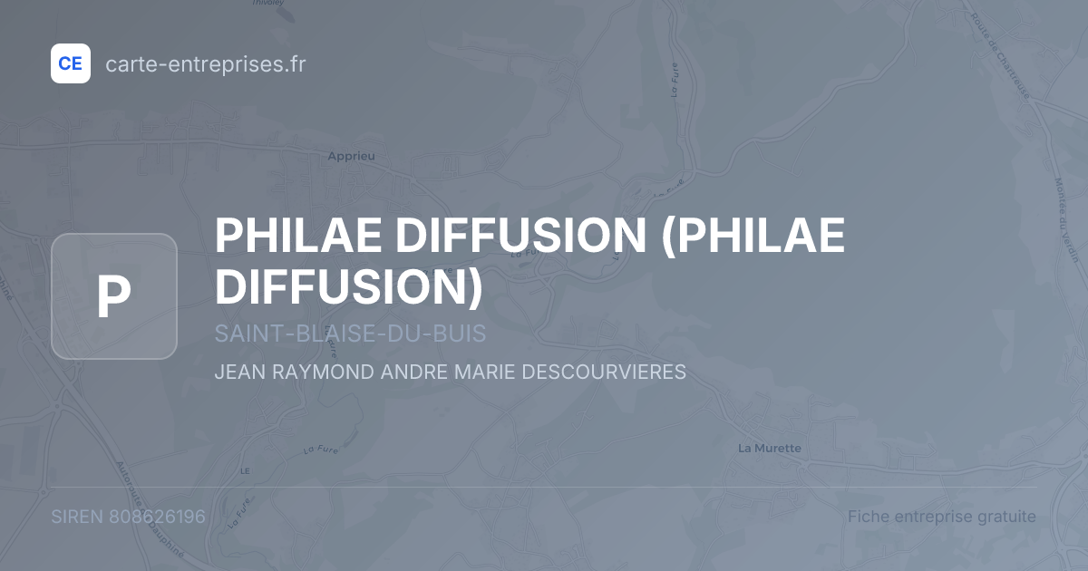 PHILAE DIFFUSION — 808626196 — fiche entreprise