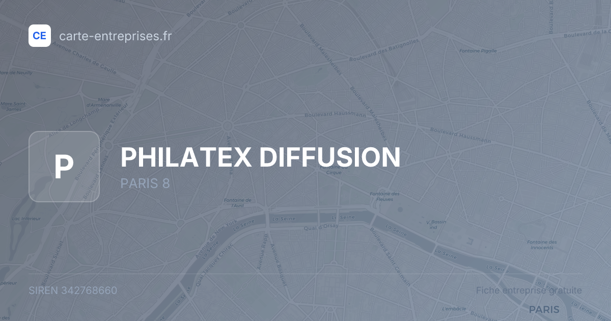 PHILATEX DIFFUSION — 342768660 — fiche entreprise