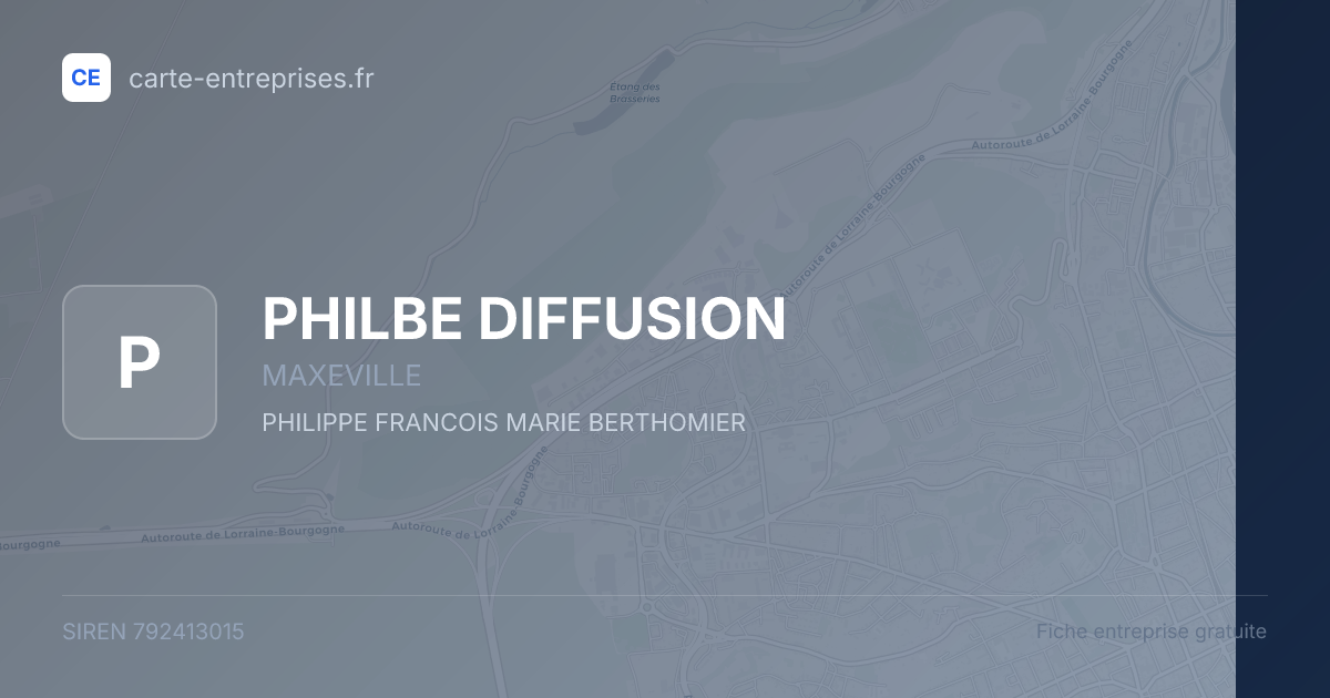 PHILBE DIFFUSION — 792413015 — fiche entreprise