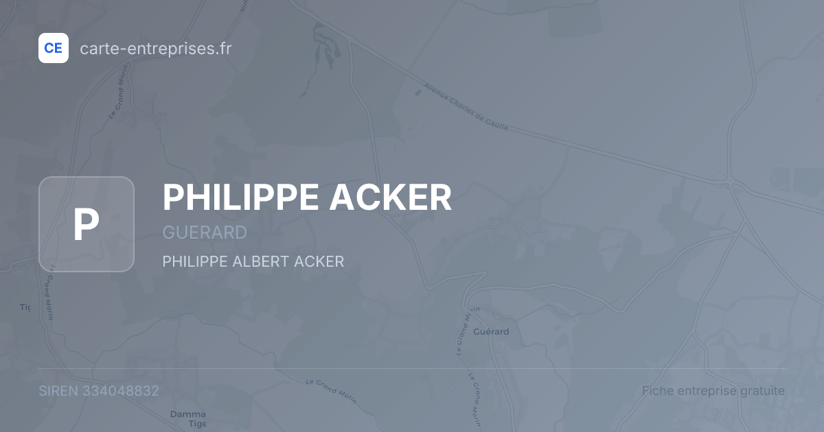 PHILIPPE ACKER — 334048832 — fiche entreprise