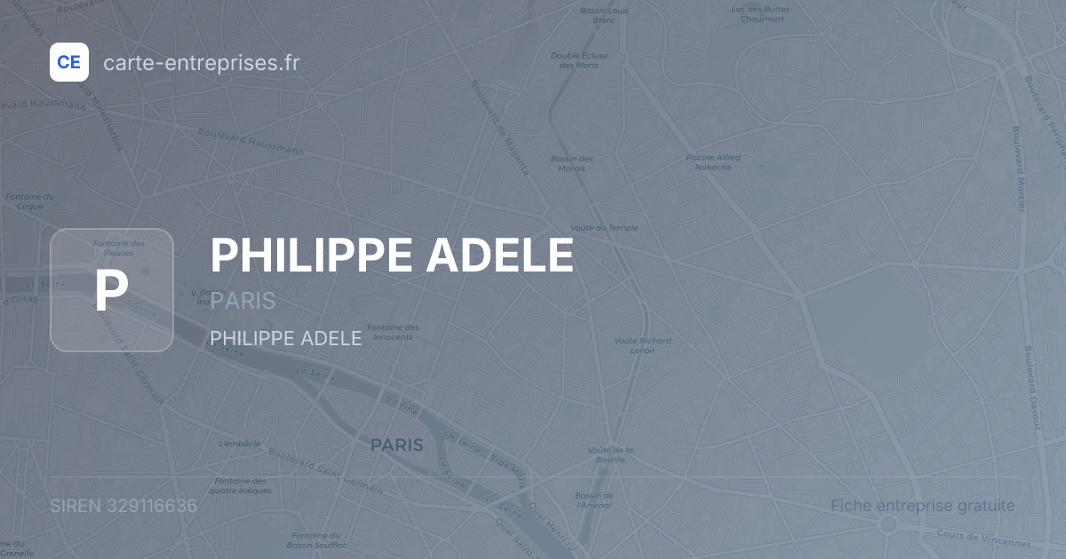 PHILIPPE ADELE — 329116636 — fiche entreprise