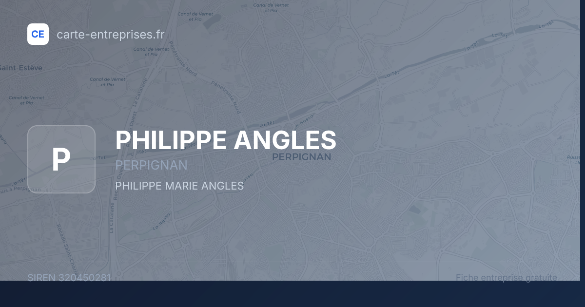 PHILIPPE ANGLES — 320450281 — fiche entreprise