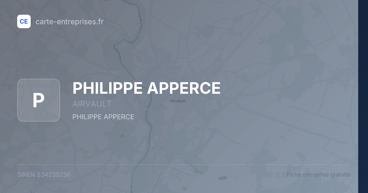 PHILIPPE APPERCE — 334235256 — fiche entreprise