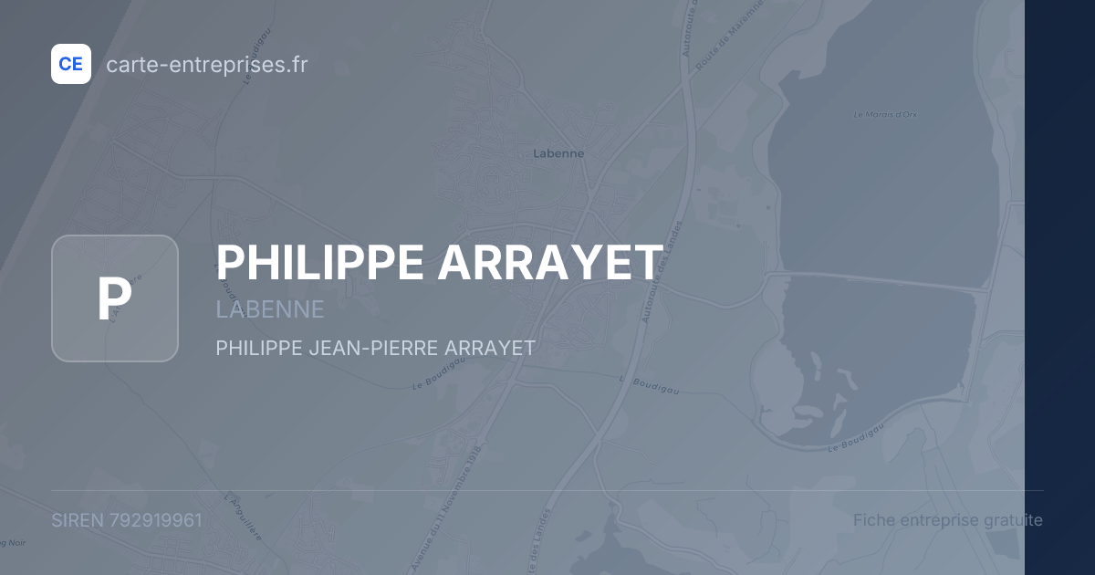 PHILIPPE ARRAYET — 792919961 — fiche entreprise
