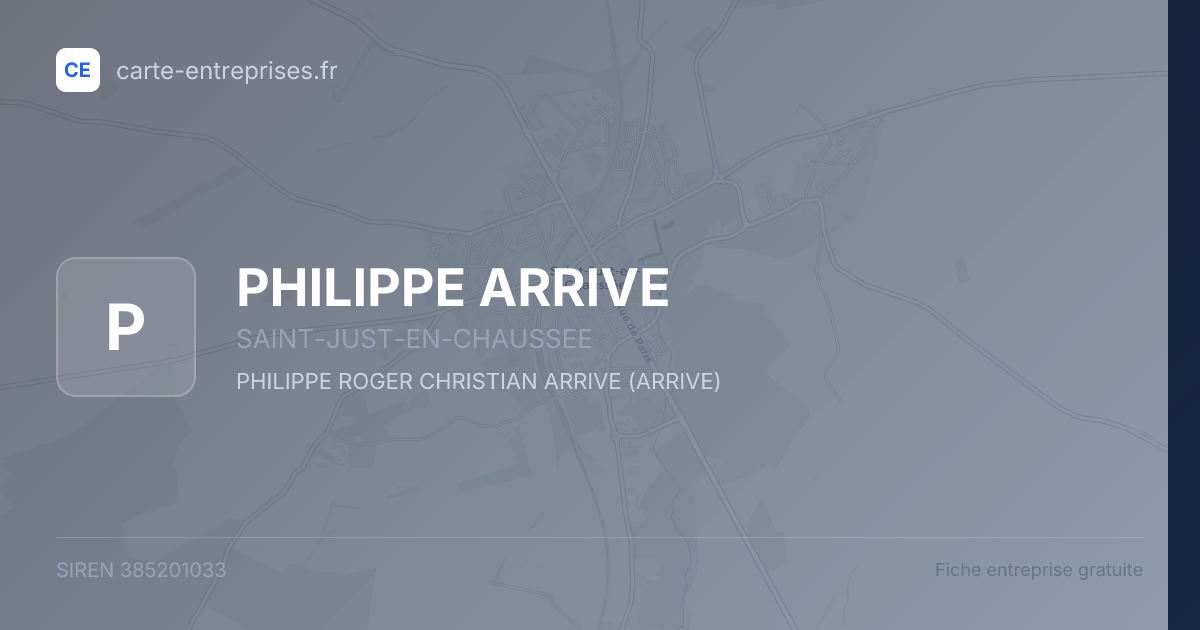 PHILIPPE ARRIVE — 385201033 — fiche entreprise