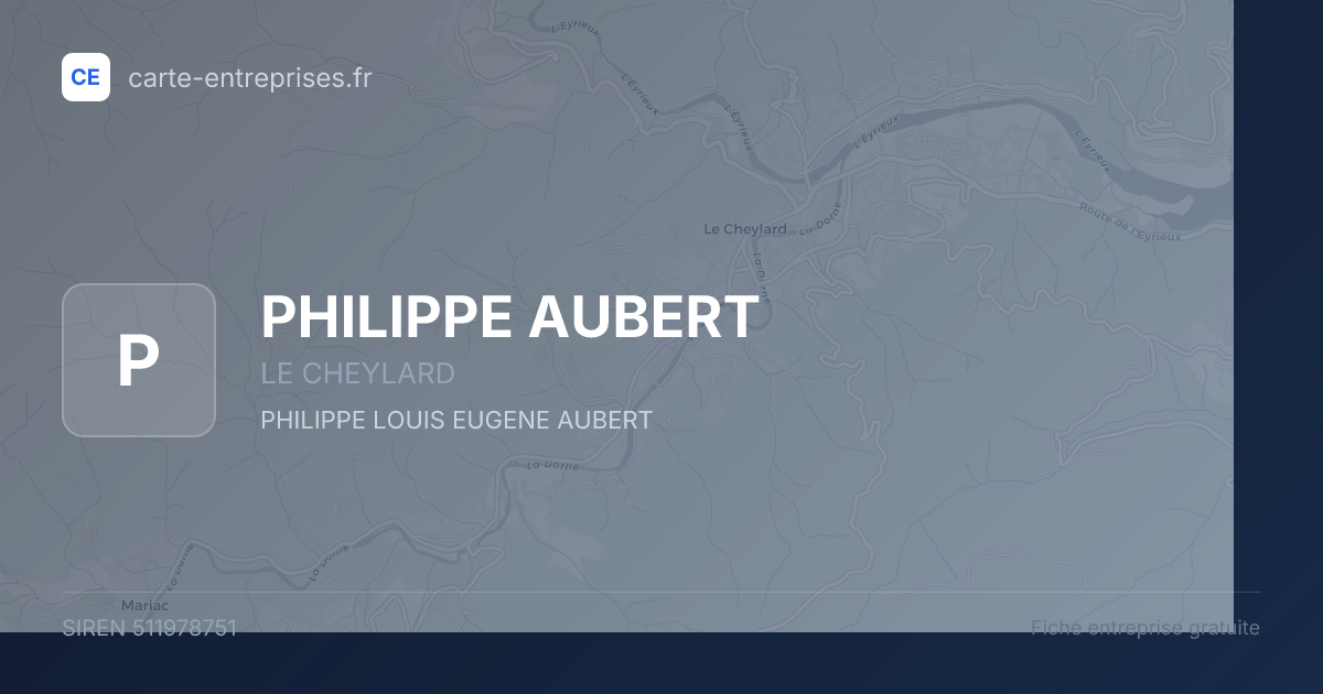 PHILIPPE AUBERT — 511978751 — fiche entreprise