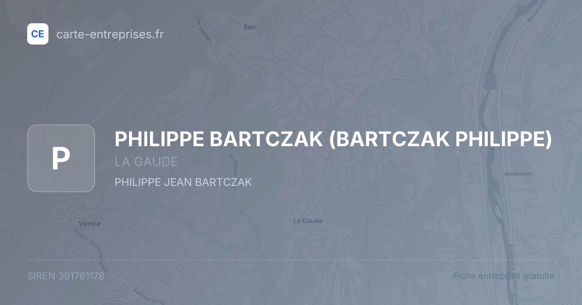 PHILIPPE BARTCZAK (BARTCZAK PHILIPPE) — 391761178 — fiche entreprise