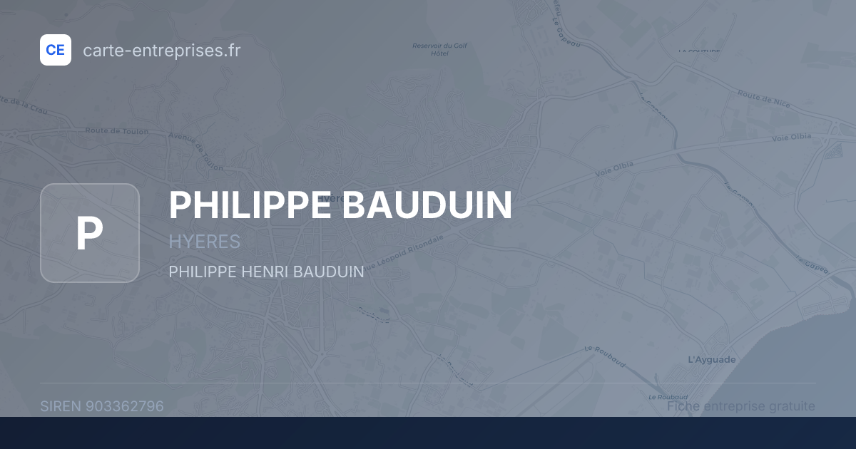 PHILIPPE BAUDUIN — 903362796 — fiche entreprise