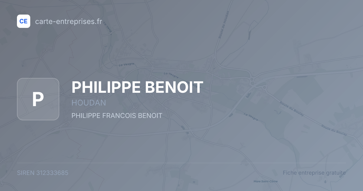PHILIPPE BENOIT — 312333685 — fiche entreprise