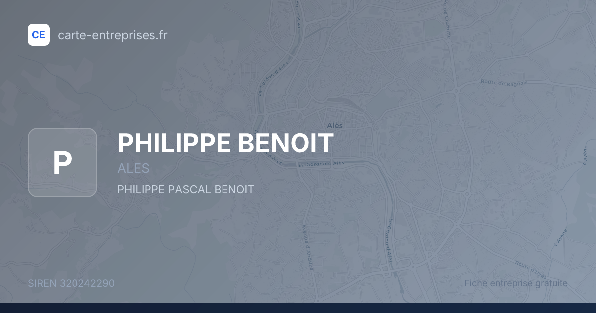PHILIPPE BENOIT — 320242290 — fiche entreprise