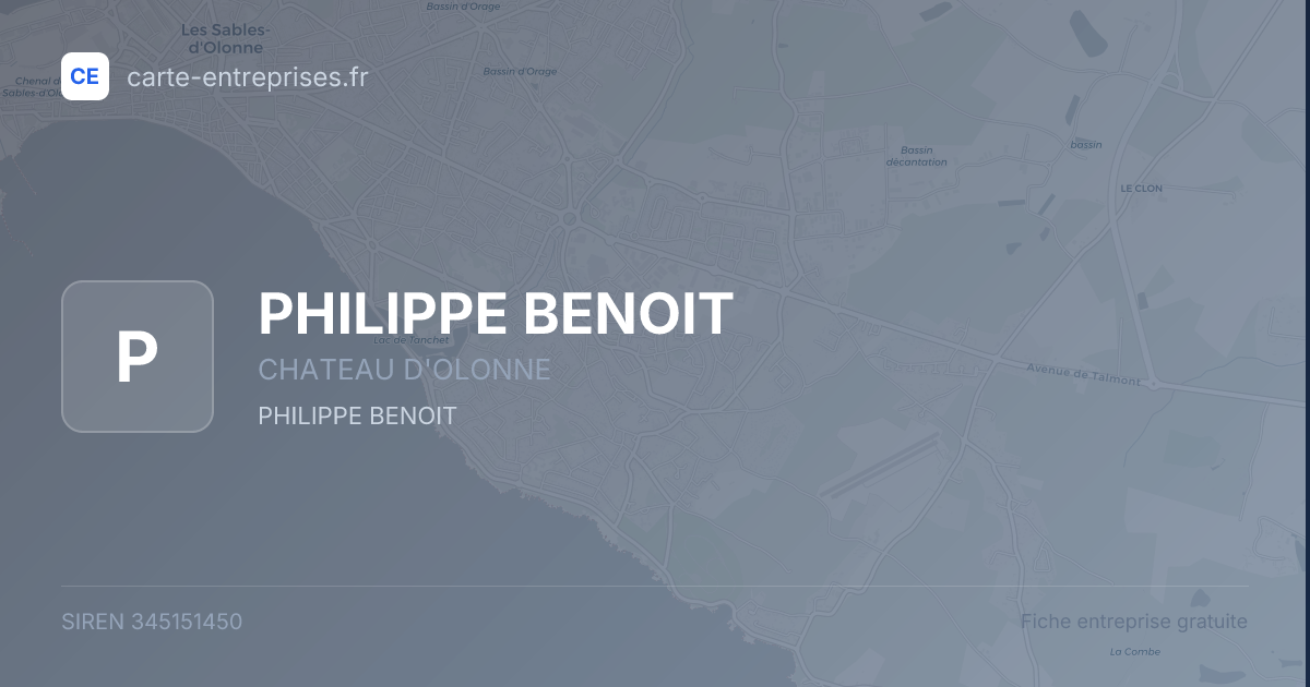 PHILIPPE BENOIT — 345151450 — fiche entreprise