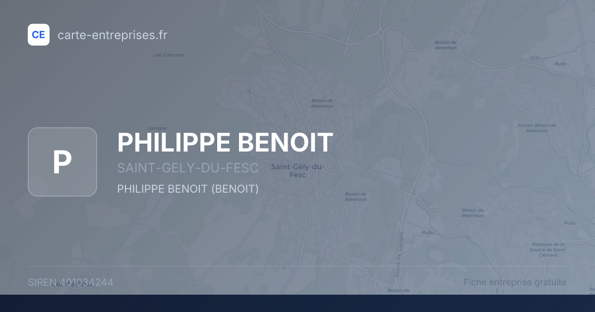 PHILIPPE BENOIT — 401034244 — fiche entreprise