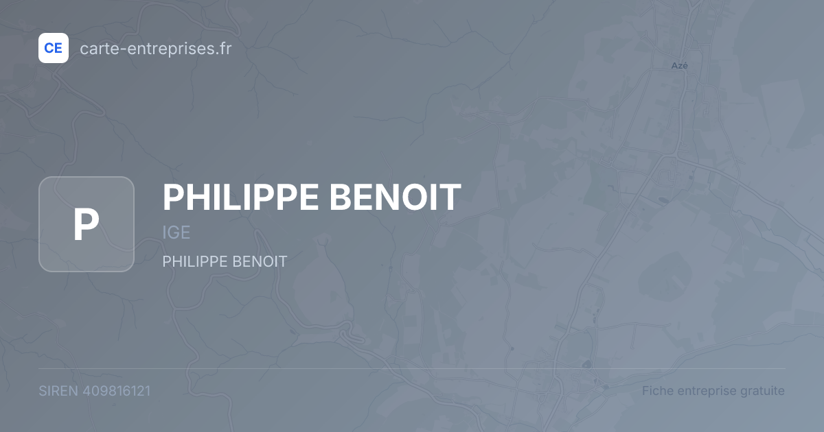 PHILIPPE BENOIT — 409816121 — fiche entreprise