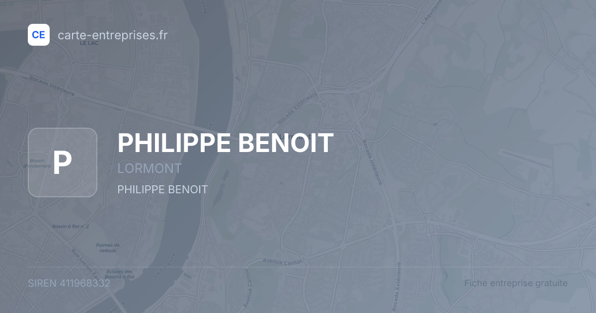 PHILIPPE BENOIT — 411968332 — fiche entreprise