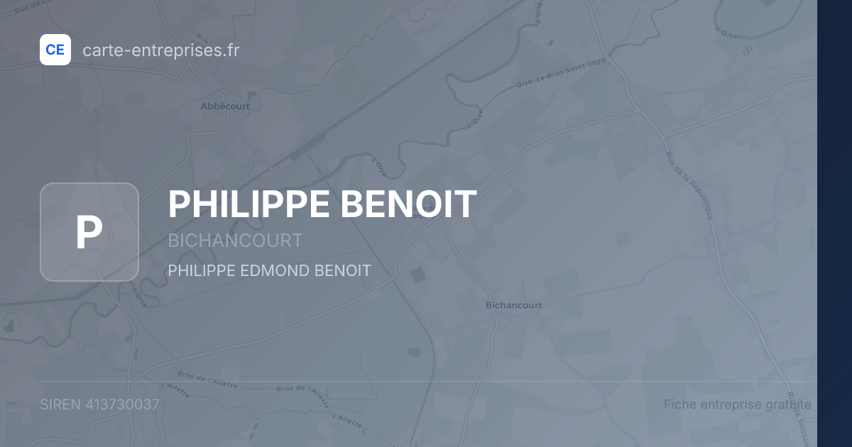 PHILIPPE BENOIT — 413730037 — fiche entreprise