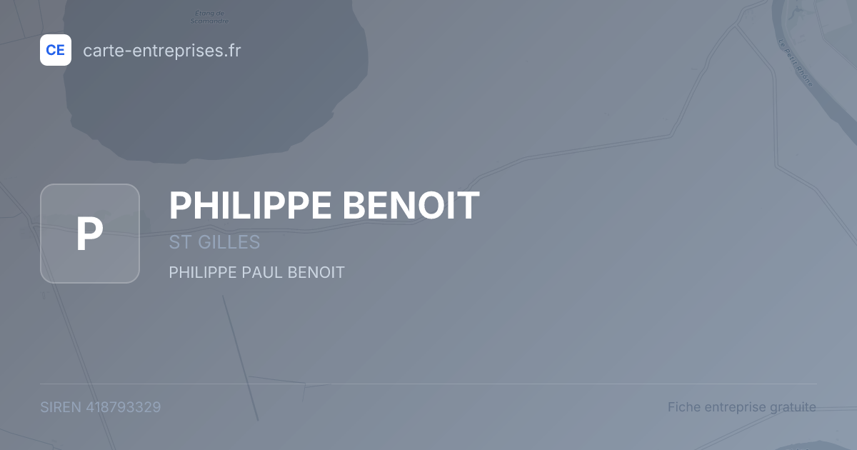 PHILIPPE BENOIT — 418793329 — fiche entreprise