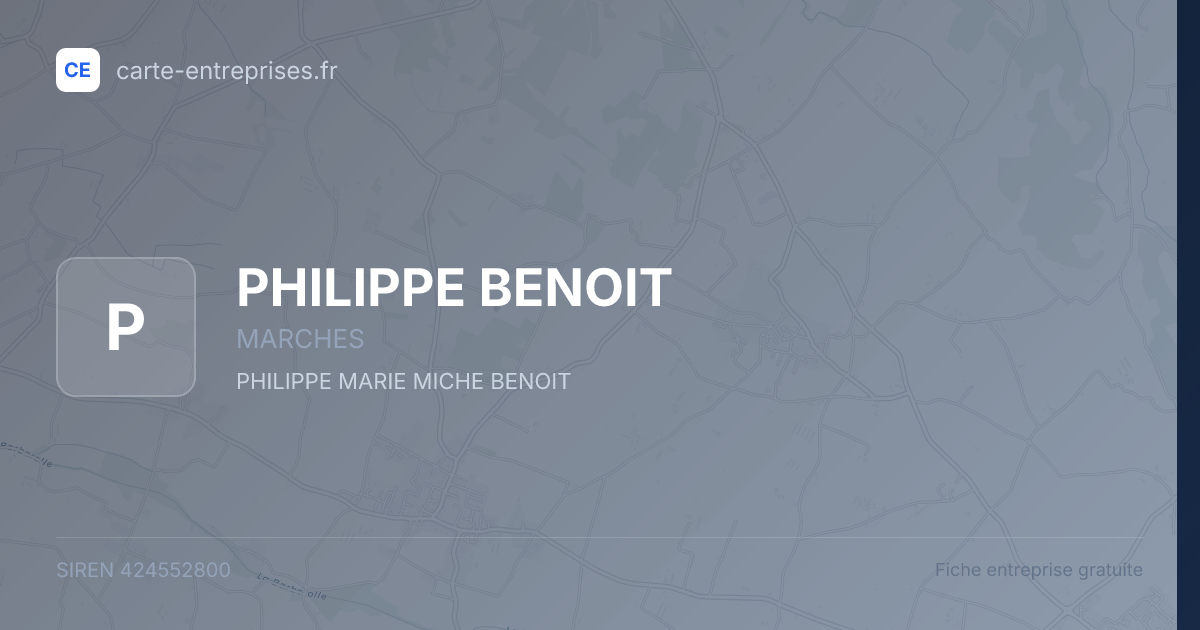 PHILIPPE BENOIT — 424552800 — fiche entreprise
