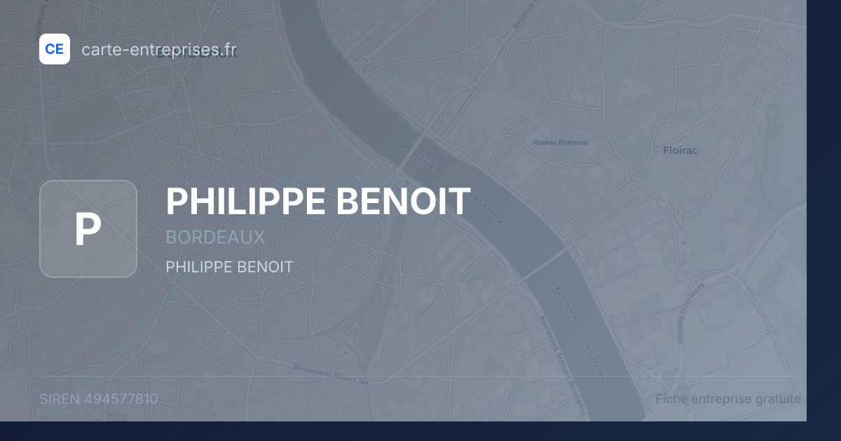 PHILIPPE BENOIT — 494577810 — fiche entreprise