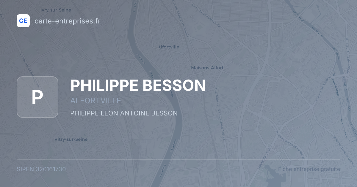 PHILIPPE BESSON — 320161730 — fiche entreprise