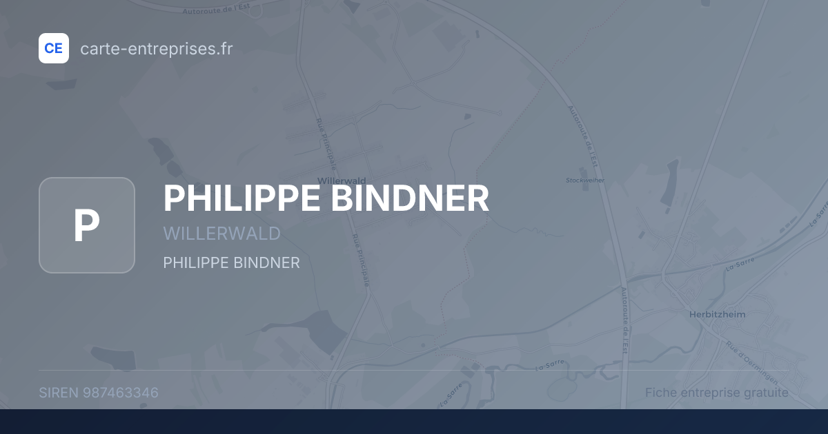 PHILIPPE BINDNER — 987463346 — fiche entreprise