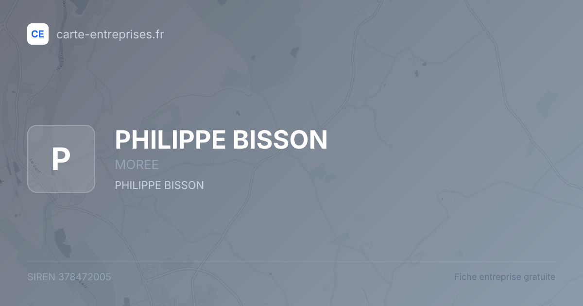 PHILIPPE BISSON — 378472005 — fiche entreprise