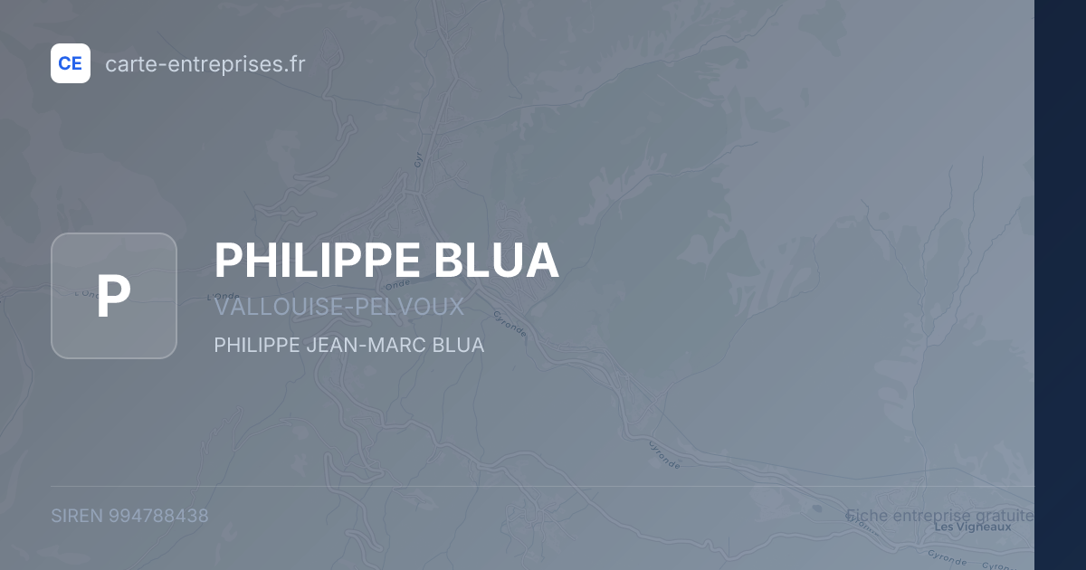 PHILIPPE BLUA — 994788438 — fiche entreprise